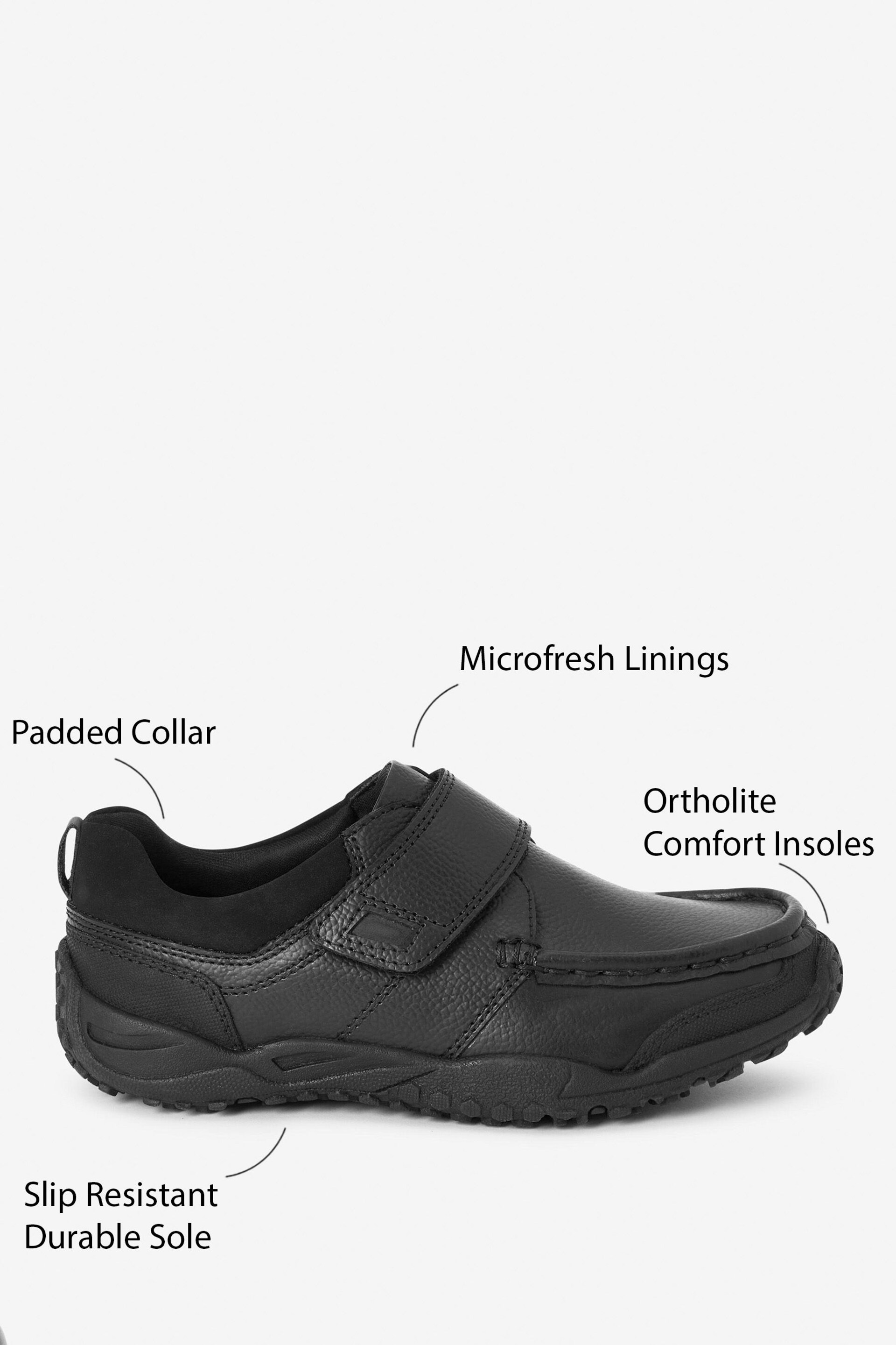 Black Standard Fit (F) School Leather Single Strap Shoes - Image 10 of 10