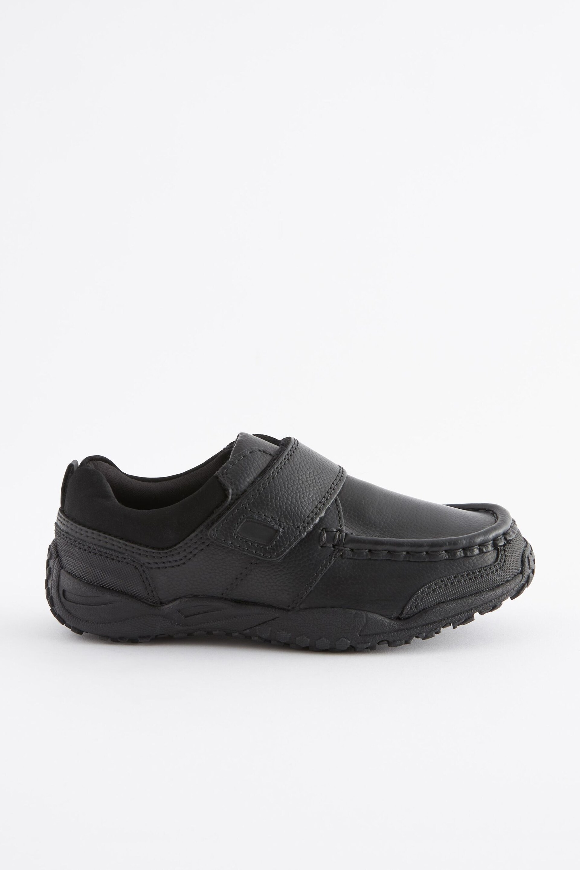 Black Standard Fit (F) School Leather Single Strap Shoes - Image 2 of 10