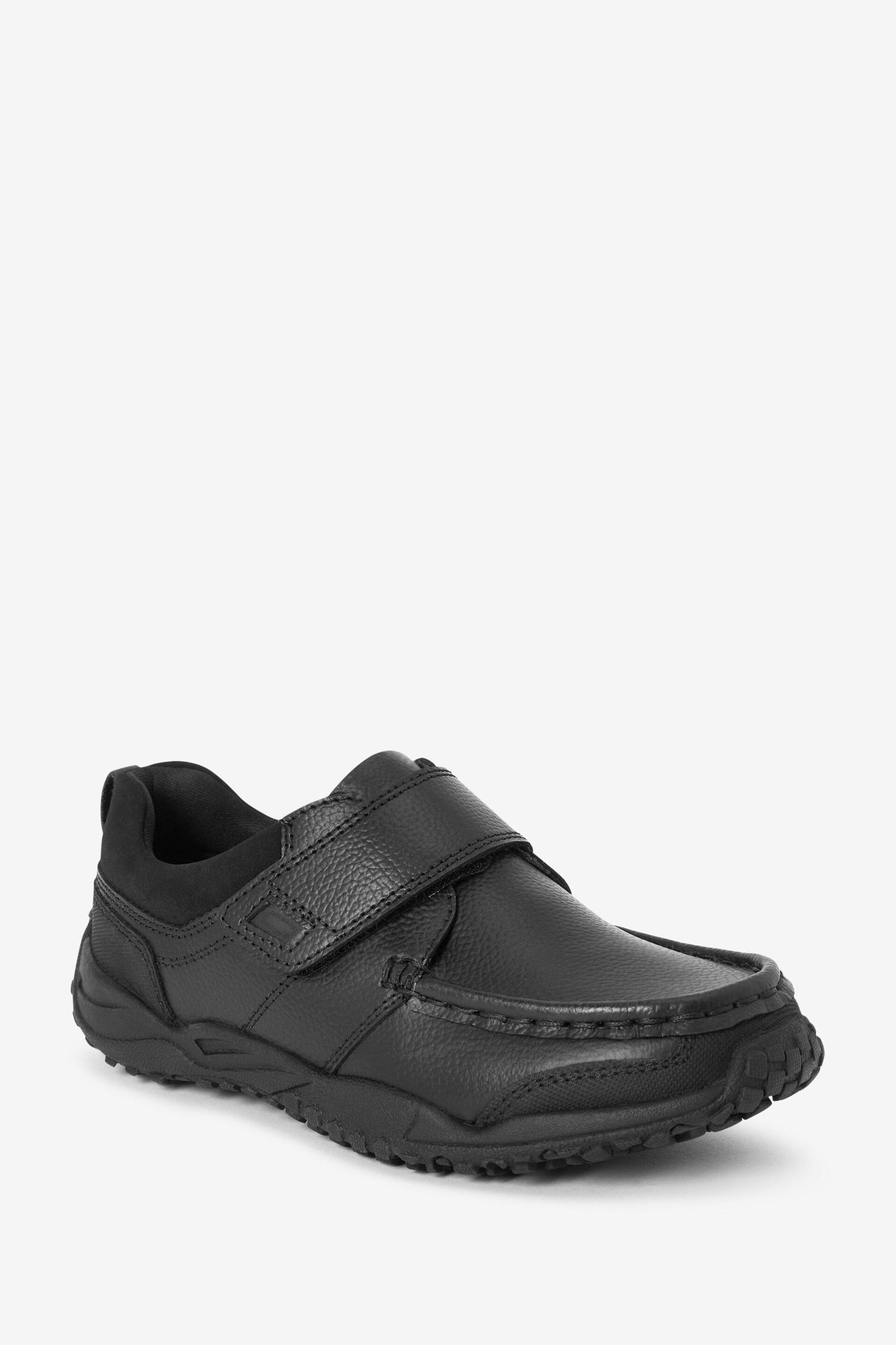 Black Standard Fit (F) School Leather Single Strap Shoes - Image 3 of 10