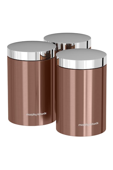 Morphy Richards Set of 3 Clear Copper Storage Jars