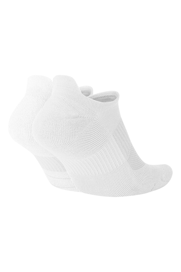 Nike White Multiplier Running No Show Socks 2 Pack - Image 2 of 5