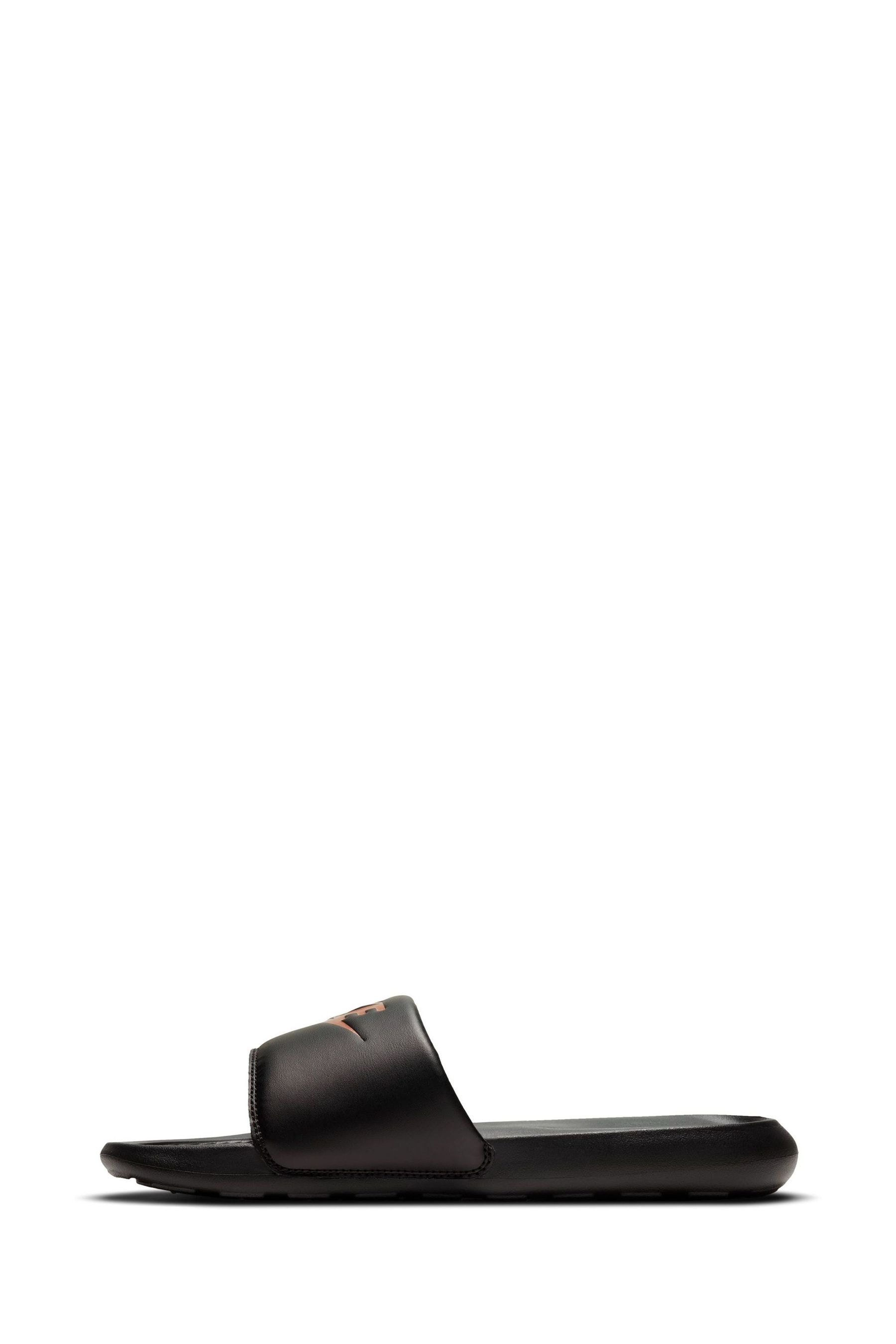 Nike pink and black sales slides