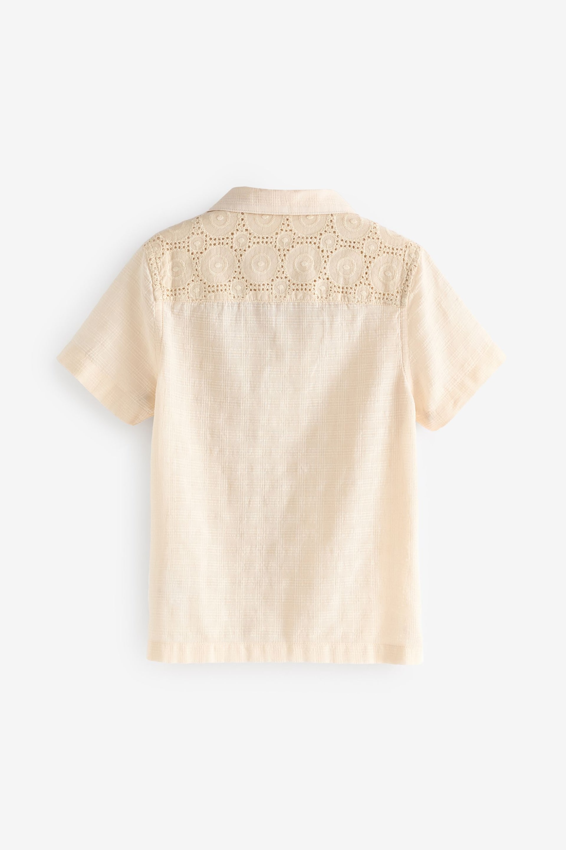 Ecru White Short Sleeves Textured Shirt (3-16yrs) - Image 2 of 3