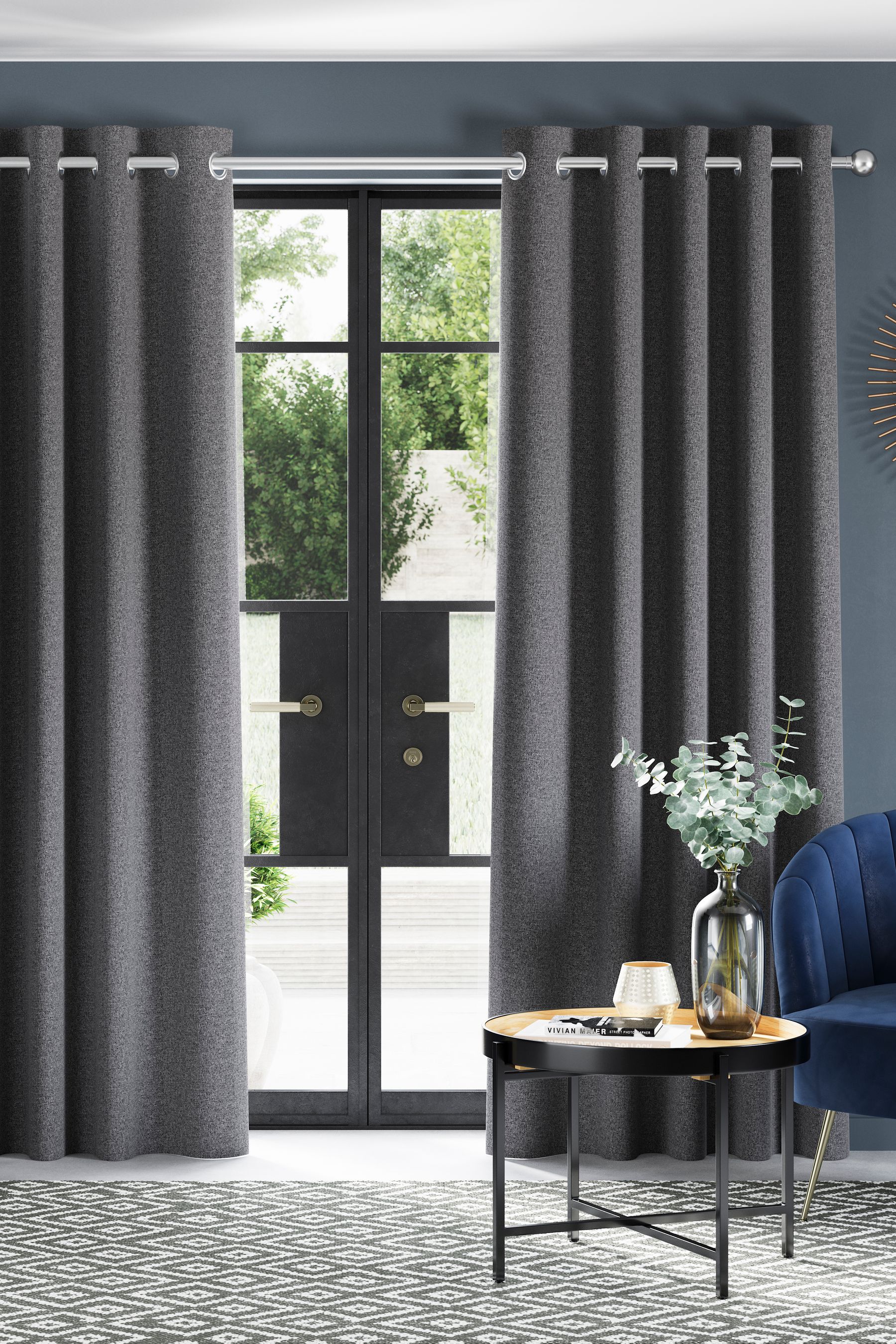 Grey curtains best sale