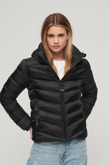 Buy Superdry Black Hooded Fuji Padded Jacket from the Next UK online shop