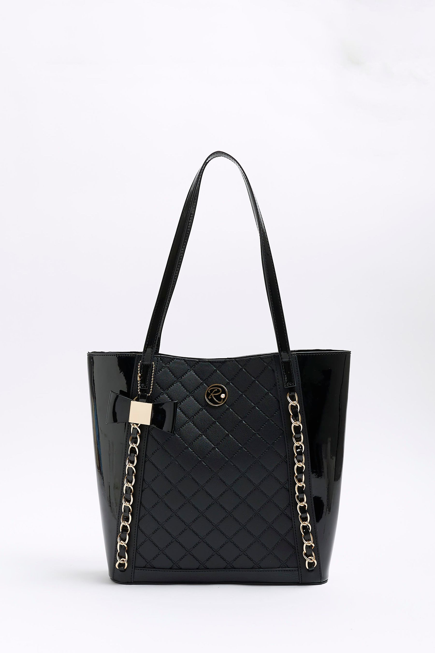 Buy River Island Black Girls Embossed Bow Shopper from the Next UK online shop
