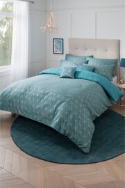 Sam Faiers Teal Blue Caspia Deco Duvet Cover and Pillowcase Set - Image 1 of 3