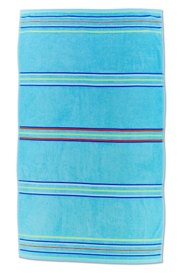 Catherine Lansfield Set of 2 Blue Rainbow Jaquard Beach Towels