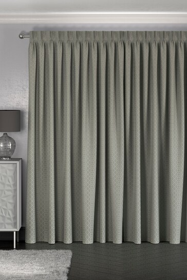 Light Grey Woven Geo Made To Measure Curtains