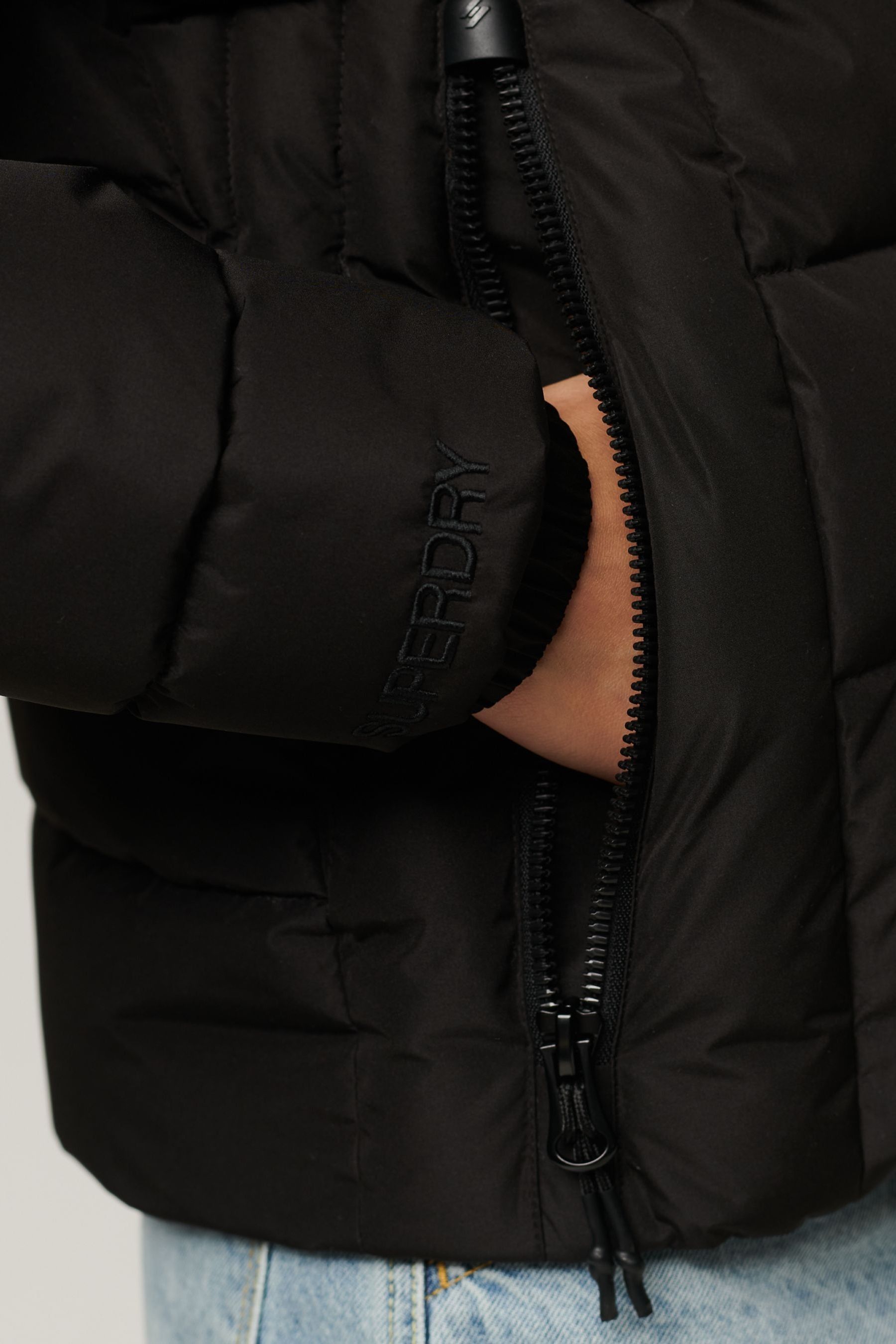Superdry black spirit padded jacket outlet