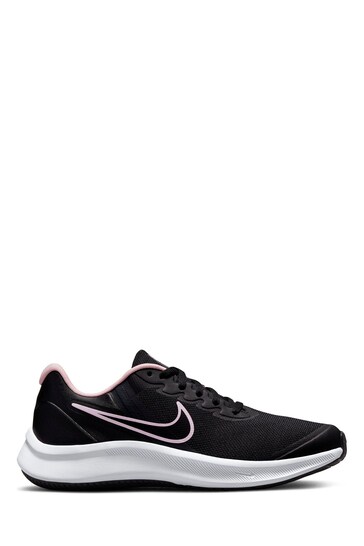 Nike Black/Pink Star Runner 3 Youth Trainers