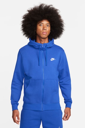 Nike Blue Club Zip Through Hoodie