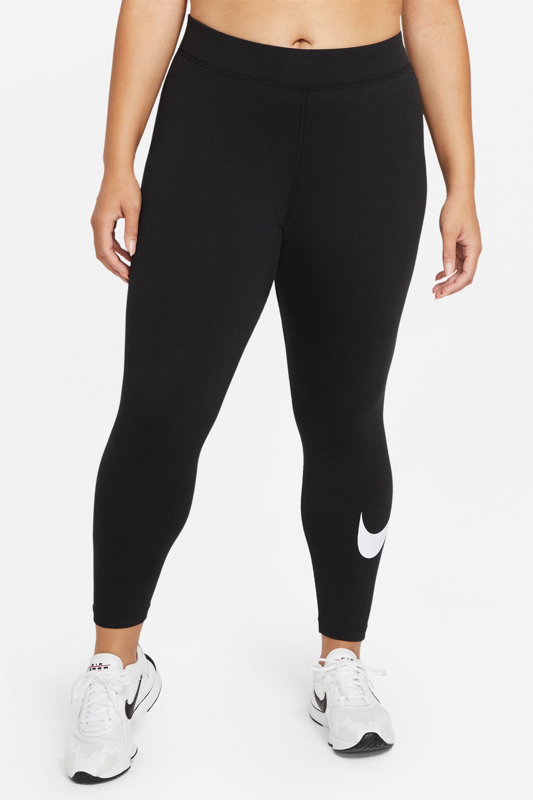 Buy Nike Black Curve Essential Mid Rise Swoosh Leggings from the