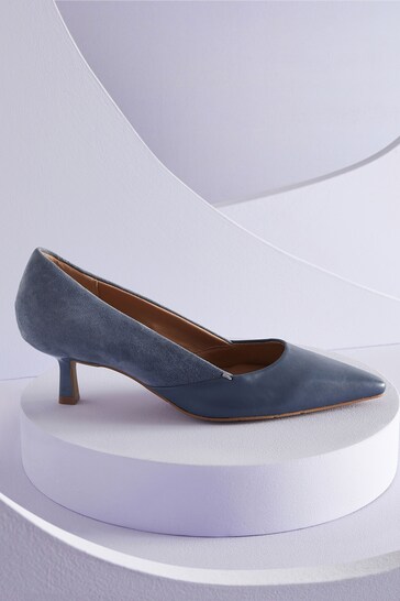 Blue Forever Comfort®  With Motionflex Point Toe Kitten Heel Court Shoes