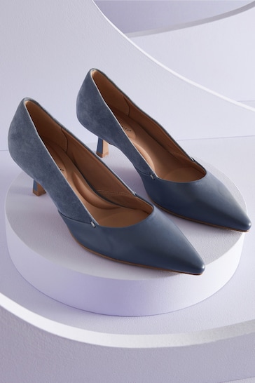 Blue Forever Comfort®  With Motionflex Point Toe Kitten Heel Court Shoes