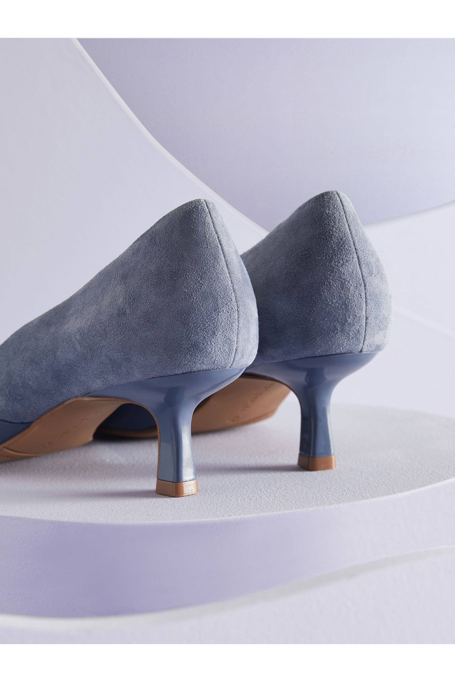 Grey suede kitten heel shoes sale