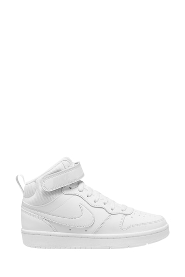 Nike White Youth Court Borough Mid Trainers