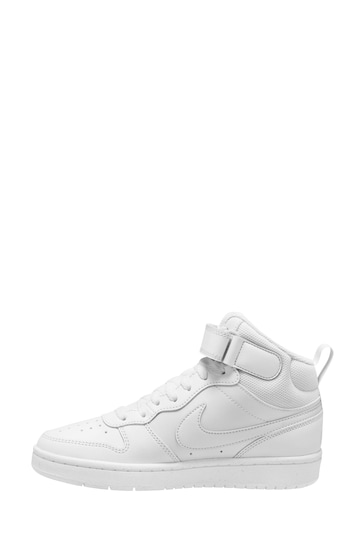Nike White Youth Court Borough Mid Trainers
