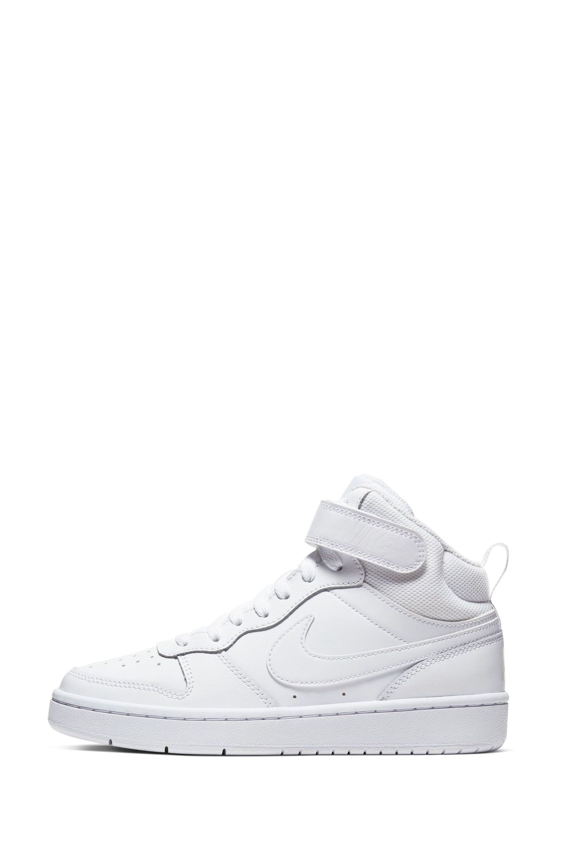 Nike White Youth Court Borough Mid Trainers