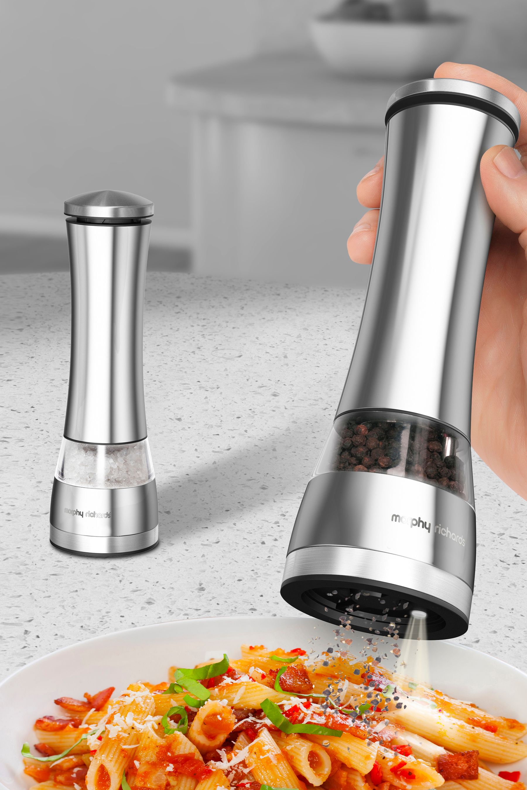 Buy Morphy Richards Silver Electronic Salt Pepper Mill from the Next UK online shop