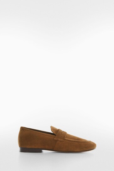 Mango Suede Leather Moccasin Shoes