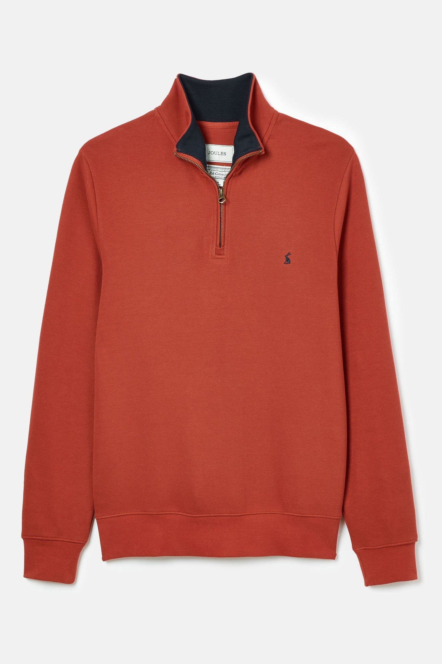 Buy Joules Alistair Orange Quarter Zip Cotton Sweatshirt from Next Ireland