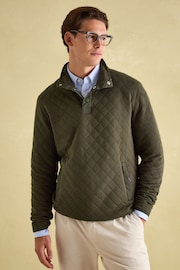 Joules Malton Green Quilted Jersey Pullover Sweatshirt - Image 3 of 10