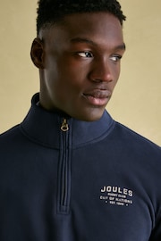 Joules Jenkins Navy Quarter Zip Graphic Sweatshirt - Image 4 of 6