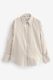 Neutral/White Stripe Oversized Cotton Shirt - Image 6 of 7