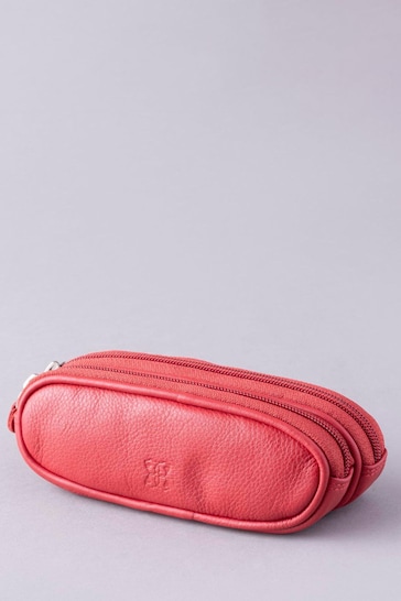 Lakeland Leather Red Leather Double Glasses Case