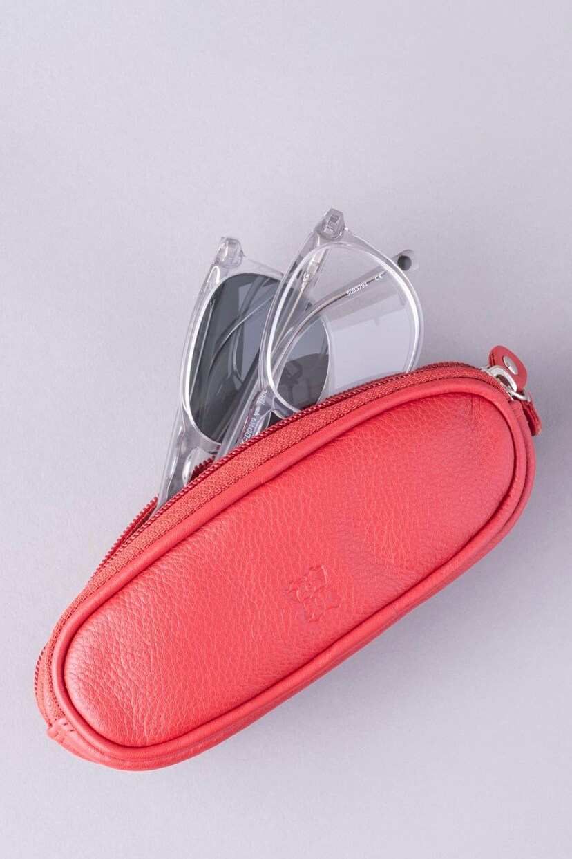 Lakeland Leather Red Leather Double Glasses Case - Image 2 of 4