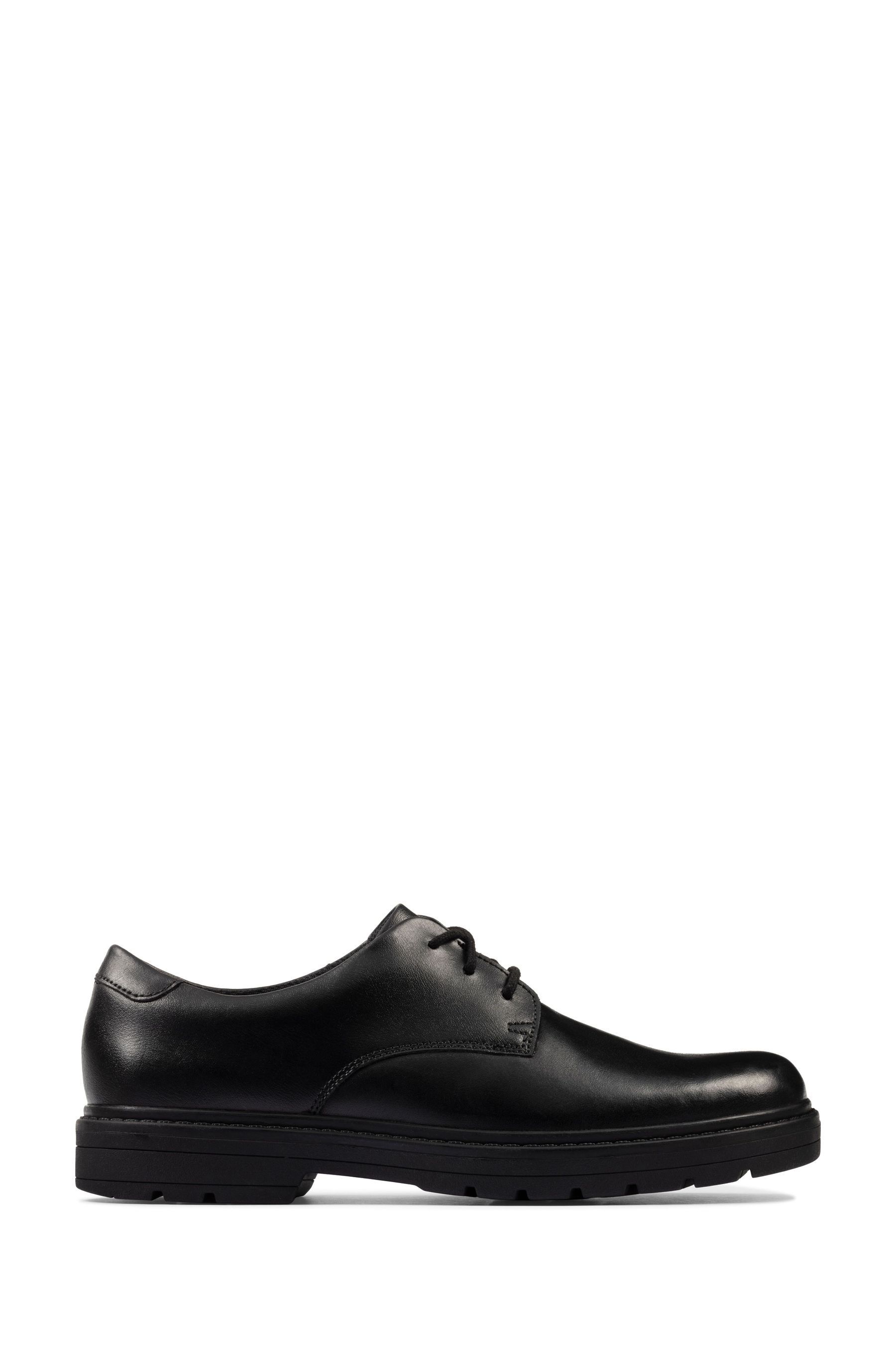 Buy Clarks Black Multi Fit Leather Loxham Derby Youth Shoes from