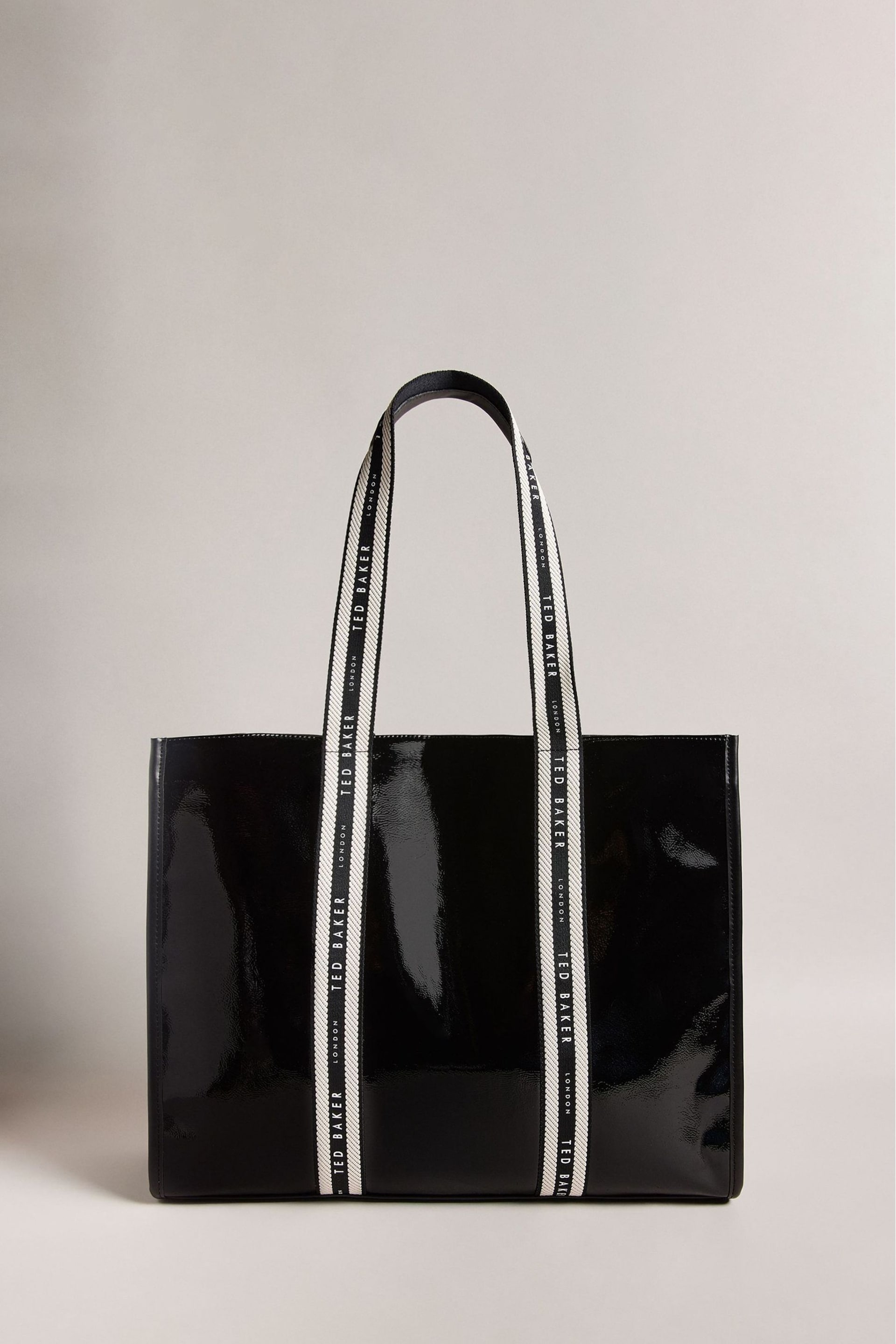 Ted Baker Black Large Branded Webbing Celinie Faux Leather Tote Bag - Image 1 of 5
