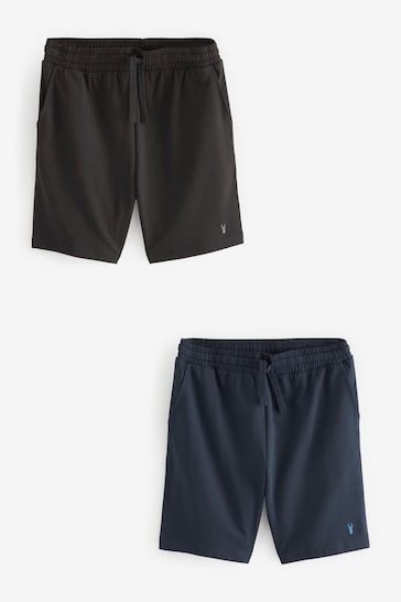 Black/Navy Blue Lightweight Jogger Shorts 2 Pack