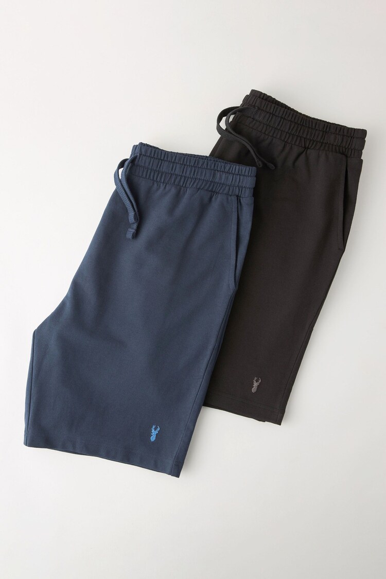 Black/Navy Blue Lightweight Jogger Shorts 2 Pack - Image 13 of 17