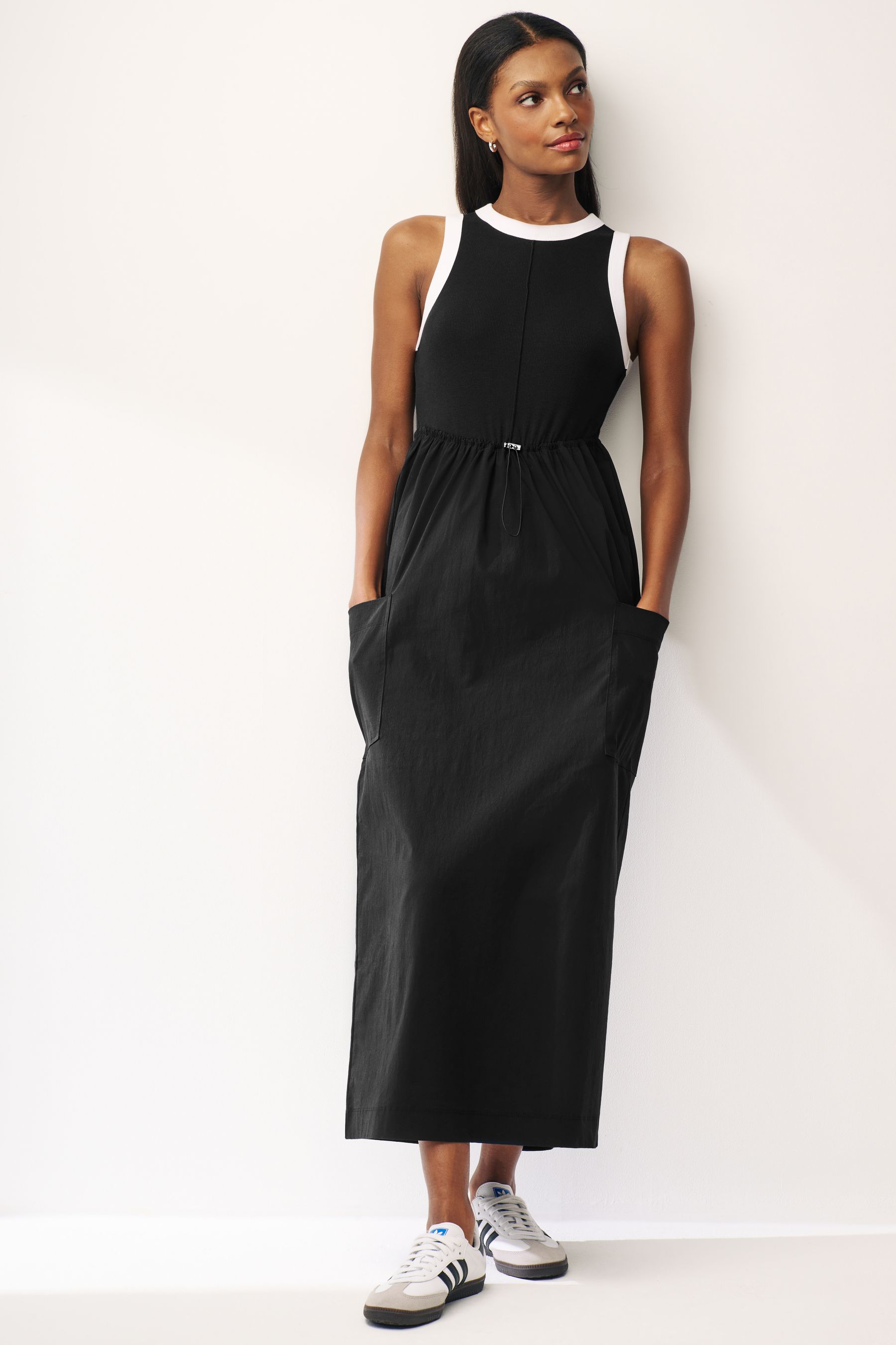 Black ribbed tank shop dress
