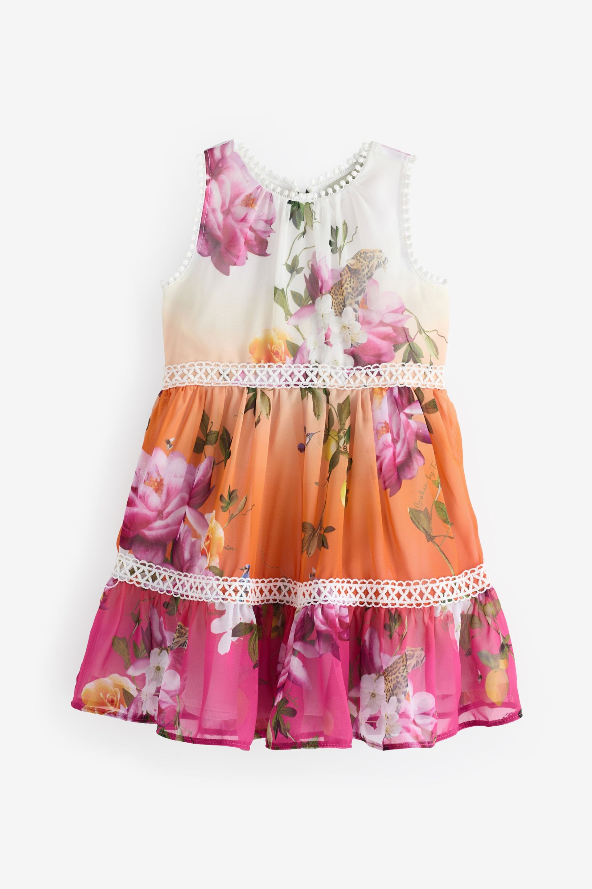 Baker by Ted Baker Multi Ombre Chiffon Dress - Image 6 of 9