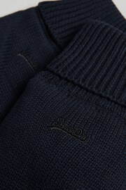 Superdry Blue Knitted Logo Gloves - Image 1 of 1