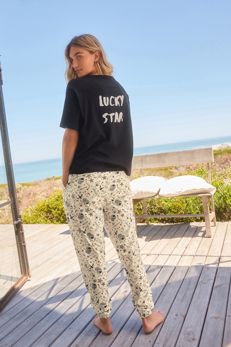 Rockett St George Ecru Line Drawing Print 100% Cotton Pyjamas - Image 2 of 5