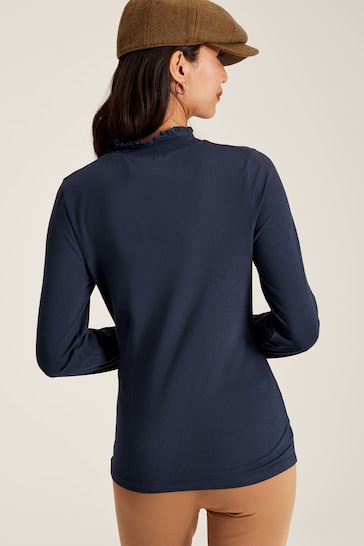 Joules Amy Navy Long Sleeve High Neck Jersey Top