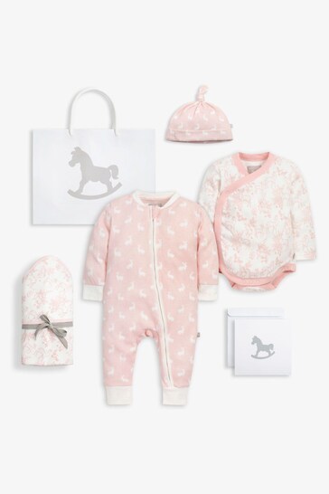 The Little Tailor Welcome Little Baby Easter Bunny Print 4 Piece Gift Set