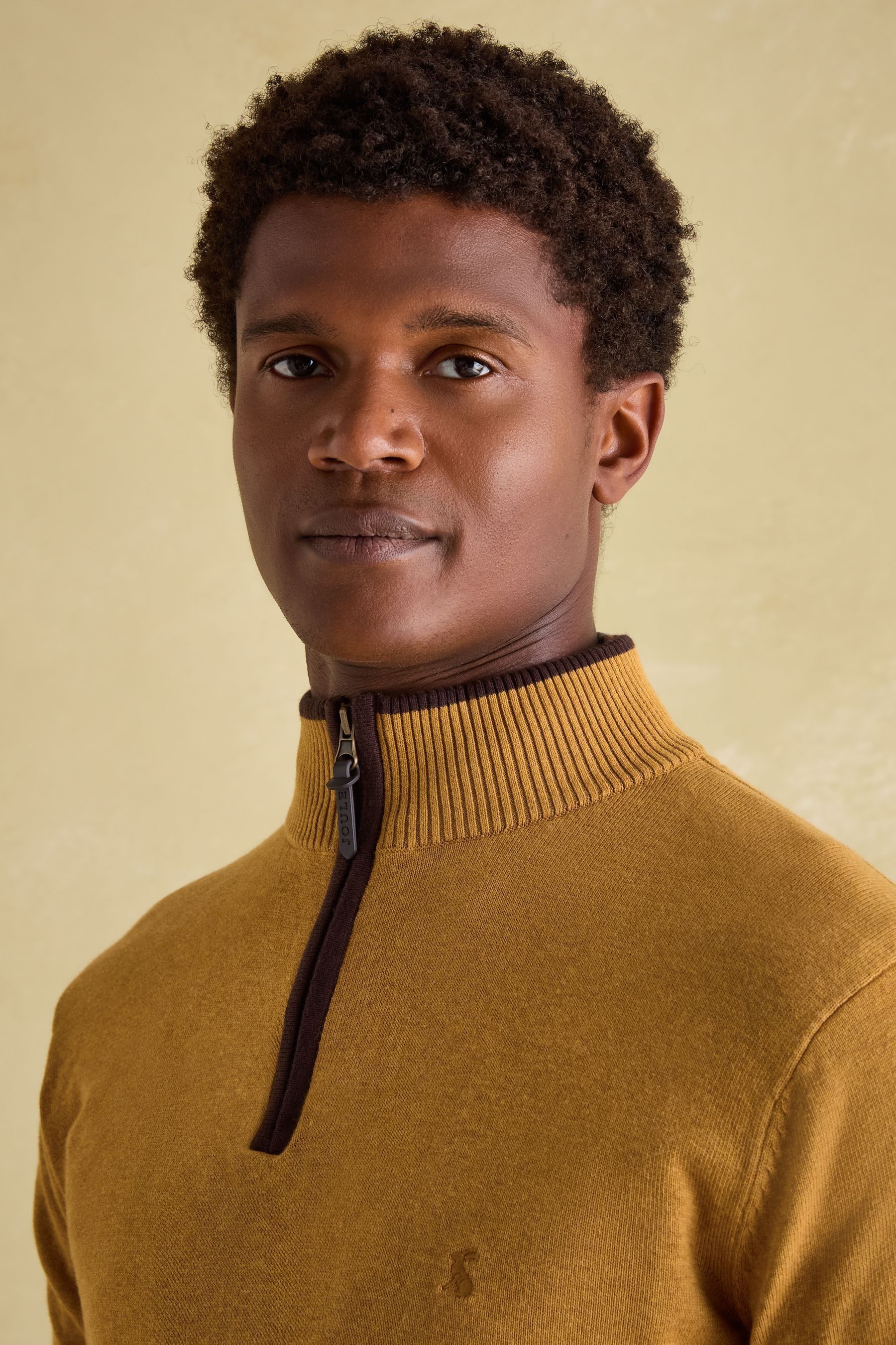 Buy Joules Hillside Dark Yellow Quarter Zip Knit Jumper from Next USA