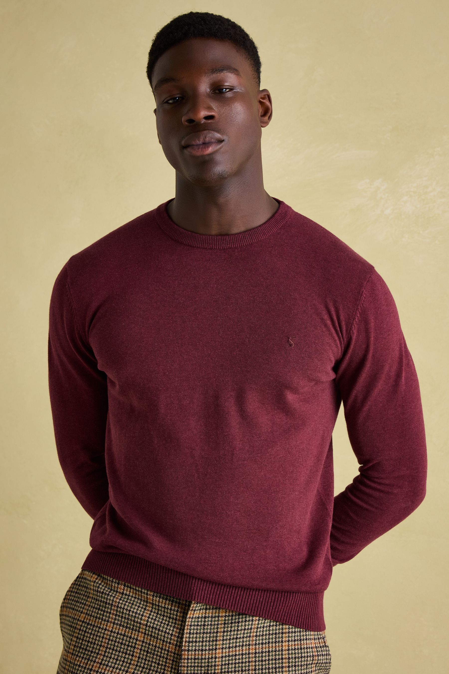 Burgundy crew neck jumper sales