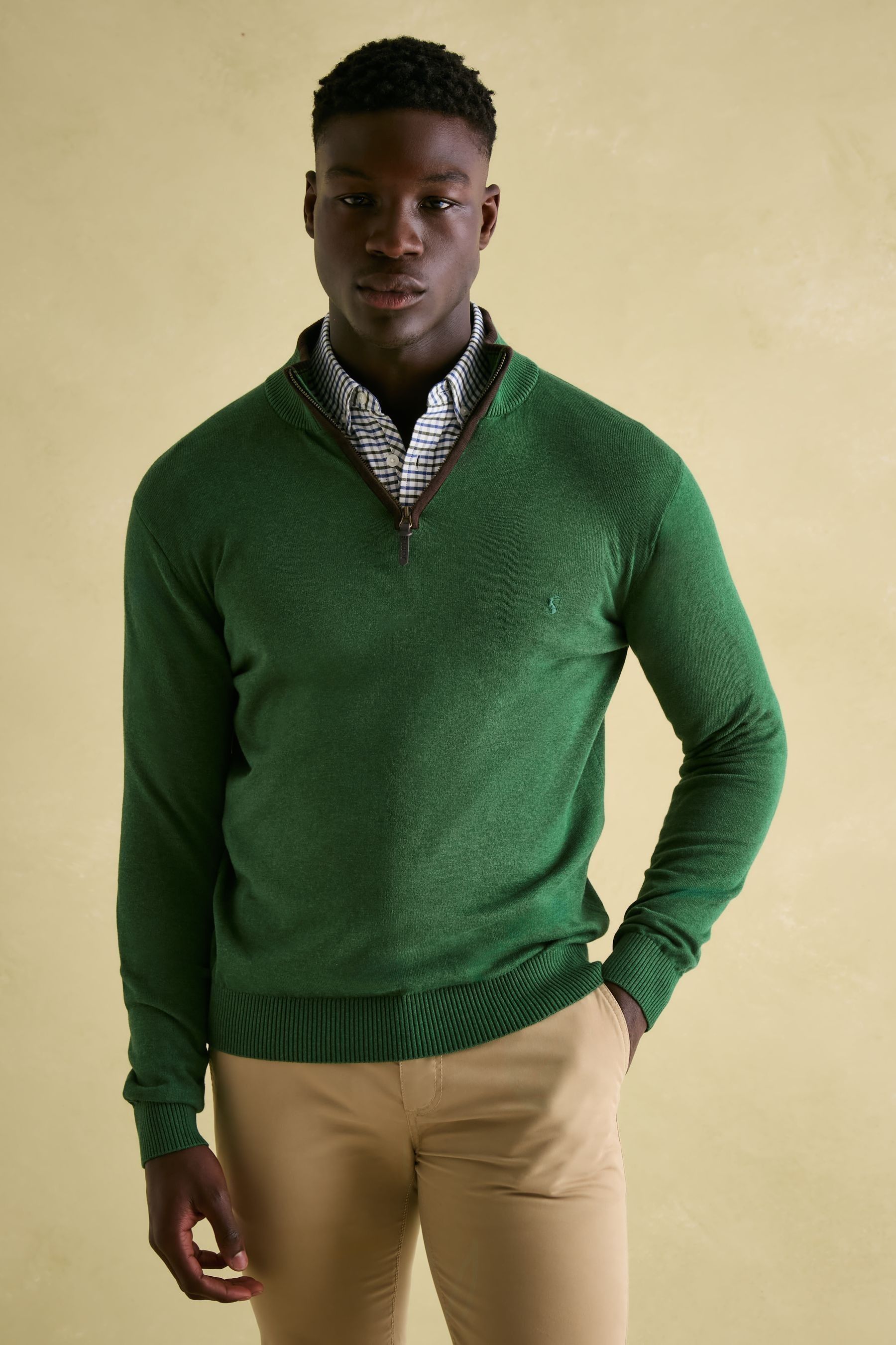 Buy Joules Hillside Green Quarter Zip Knit Jumper from Next Canada