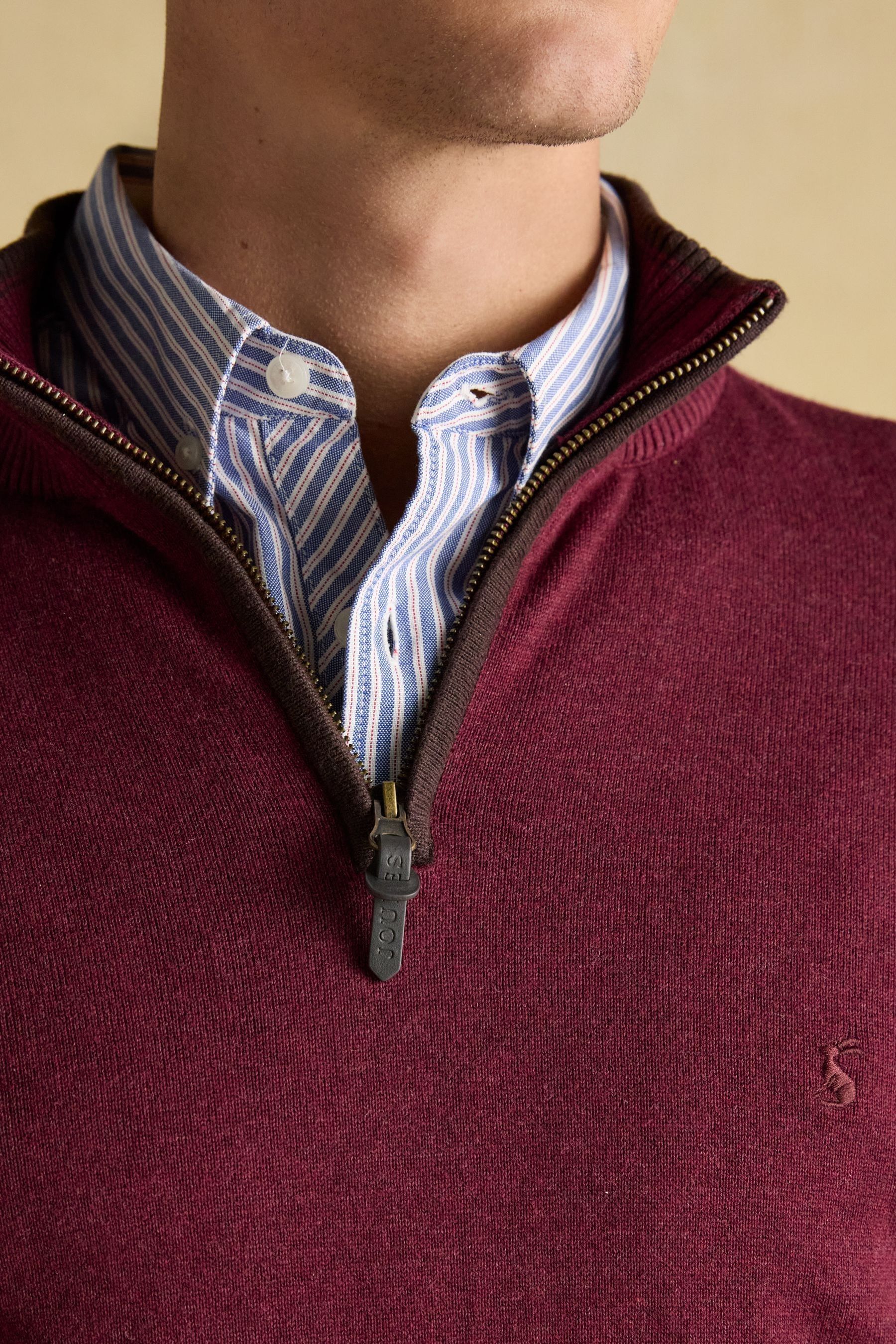 Mens burgundy half zip jumper online