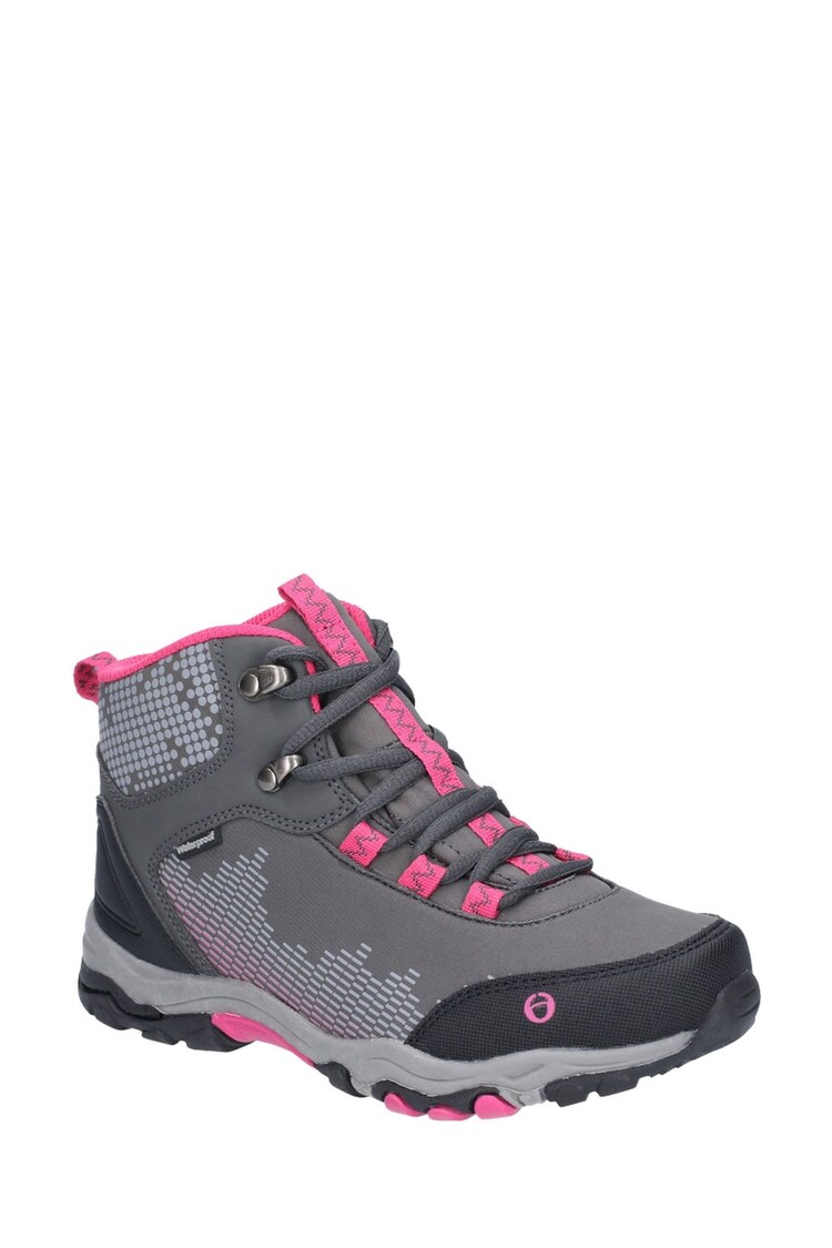 Ducklington Grey Lace-Up Hiking Waterproof Walking Boots - Image 2 of 4