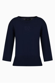 Armani Exchange Navy Logo Knitted Jumper - Image 5 of 5