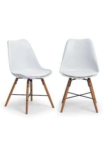 Julian Bowen White Set of 2 Kari Dining Chairs