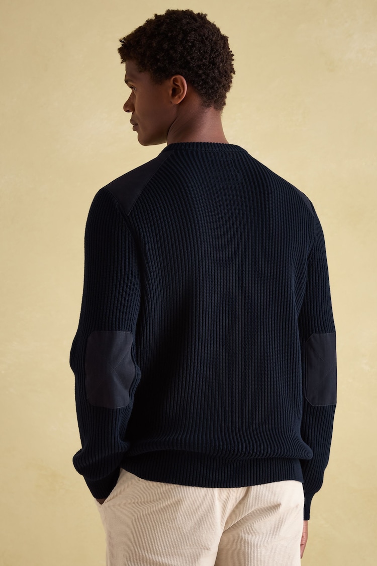 Joules Hatfield Navy Jumper with Woven Patch Detailing - Image 2 of 8