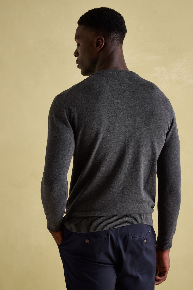 Joules Jarvis Charcoal Grey Crew Neck Knitted Jumper - Image 2 of 7